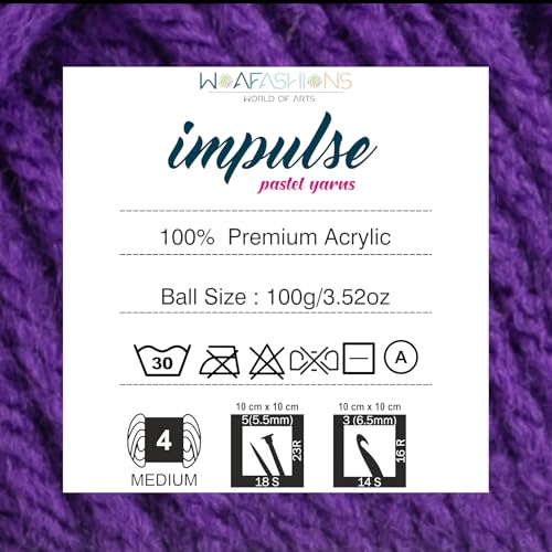 Image of WOAFashions Impulse Hand Knitting & Crochet Yarn (Purple) (100gms - Pack of 1)