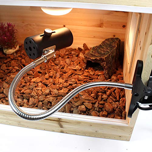 OMAYKEY Reptile Lamp Fixture Holder Clamp, Upgraded Lengthened Adjustable Stand and Socket - for Pet Brooder Coop Chicken Lizard Turtle Snake Aquarium Habitat Heat Lamps & Light Bulb - Black - Thumbnail 5