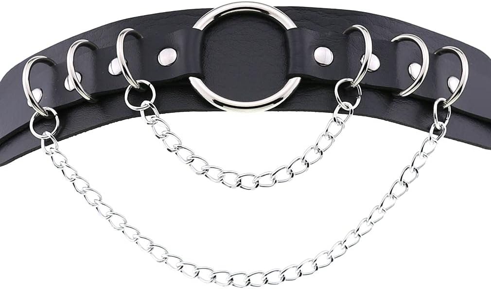 eYLun Women Punk Leather Necklaces Collar Choker Chain Rivet Rock Adjustable Collar Necklaces - Image 3