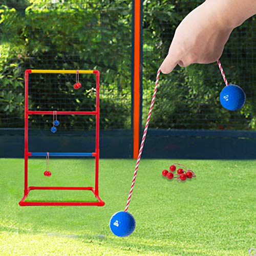 VEUXOUT Ladder Toss Game Ladder Golf Ball Set Outdoor/Indoor Game Party Family Game Set with 2 Targets 6 Golf Bolas and Pack Carrying Case