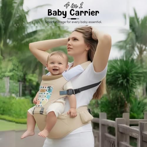 Image of StarAndDaisy Baby Carrier for 0 to 3 Year with Soft Cushioned Hip Seat | Sling Baby Carrier with 2 Storage Pockets | | Soft Cushioned Baby Carry Bag for Newborn to Toddler