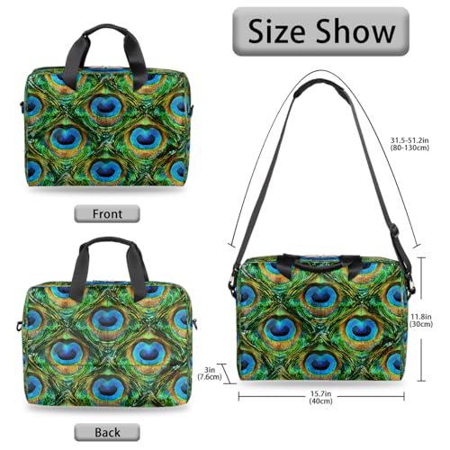 Bolso para portátil con plumas de pavo real 16 pulg miniatura 5