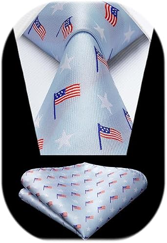 HISDERN Mens Ties Plaid Tie and Pocket Square Set Classic Woven Formal Checkered Neckties & Handkerchief Wedding Party