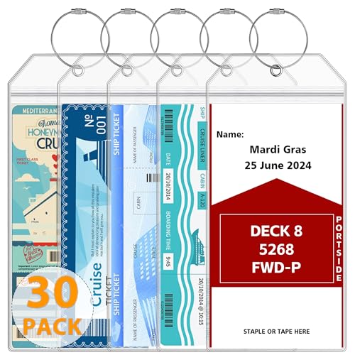 Image of 30 Pack Luggage Tag for Cruise Ship Essentials for NCL Princess Carnival Cruise Luggage Tags by SEAVILIA