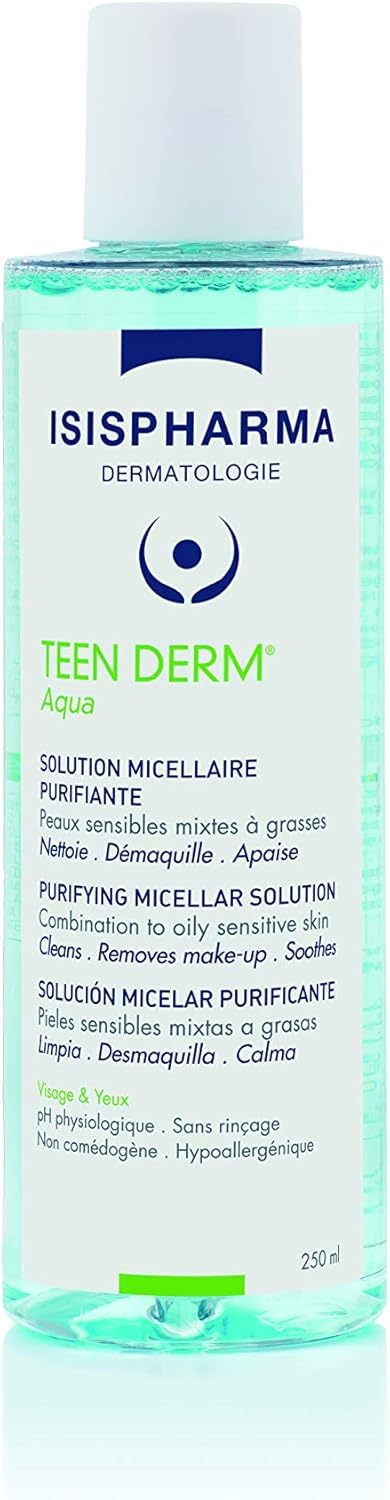 ISISPHARMA TEEN DERM – Aqua – Purifying Micellar Solution Anti-Blemish Cleansing for Sensitive Skin Combination to Oily Skin – With Zinc and Boswellia Extract – Made in France-picture-42
