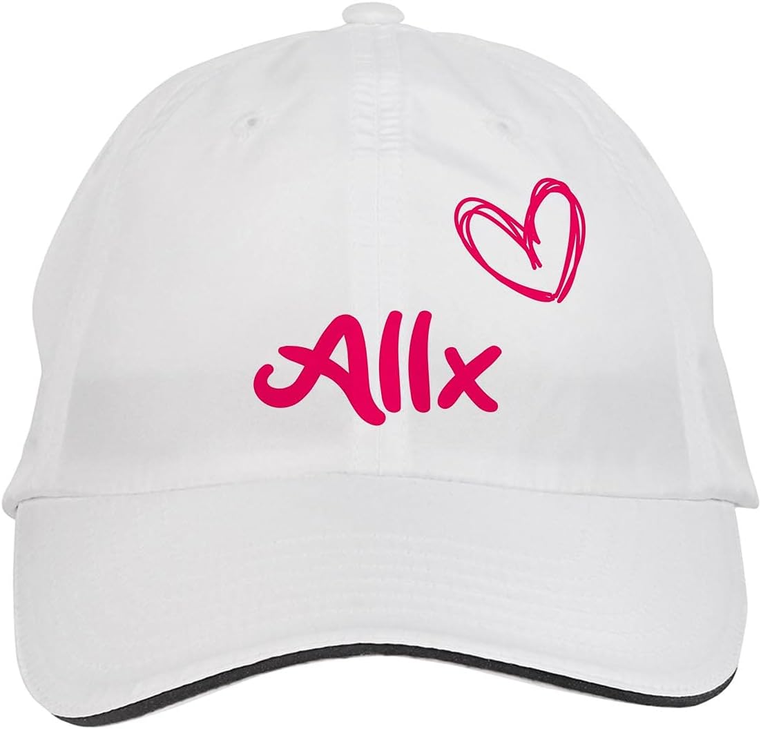 MakoroniALLX Name Hat Adjustable Cap, DesR48 White
