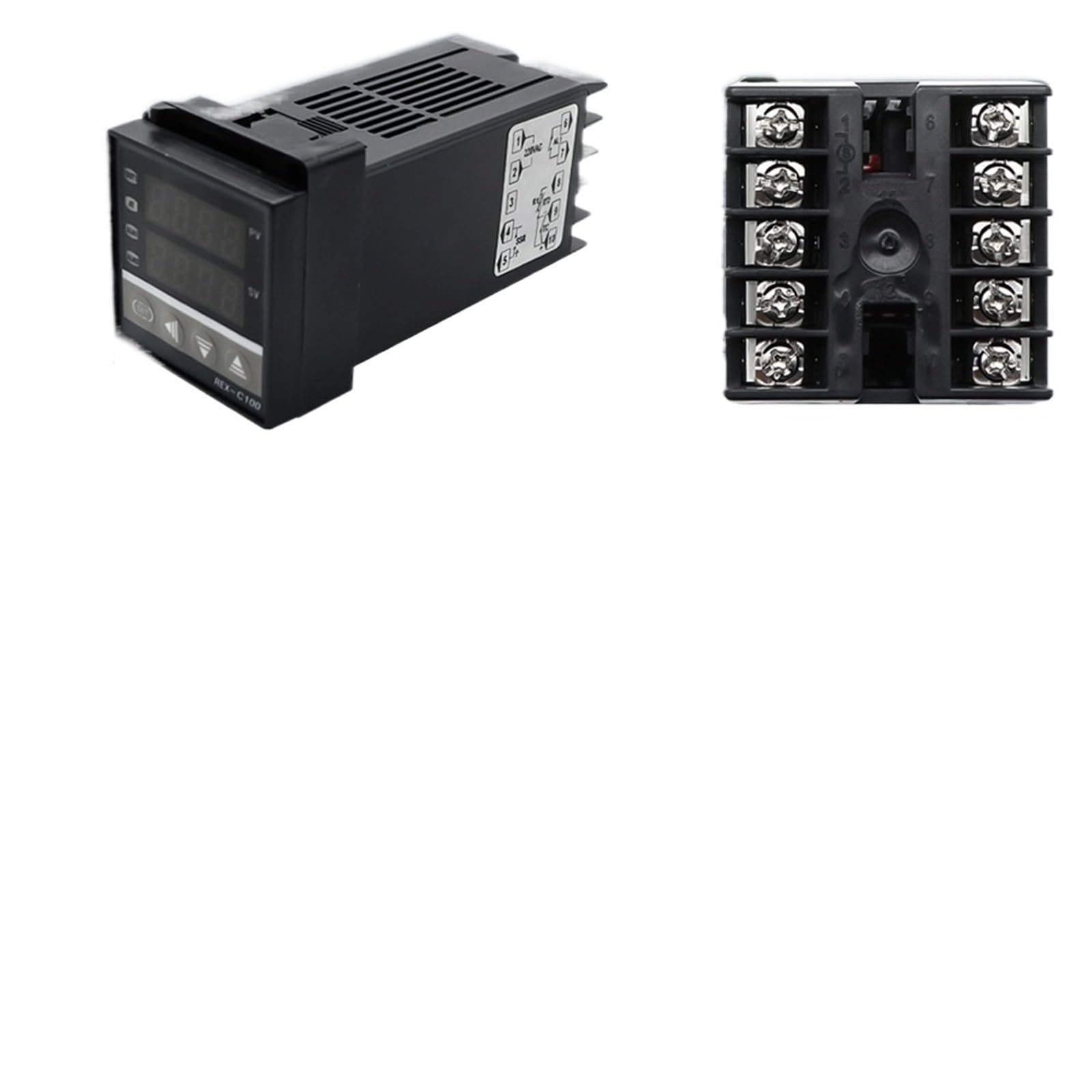 Regolatore di temperatura PID digitale AC 110 V/220 V REX-C100 + relè SSR Max 40A SSR 40DA + termocoppia K M6 sonda da 1 m con dissipatore di calore ( Size : W AC contactor 18A )