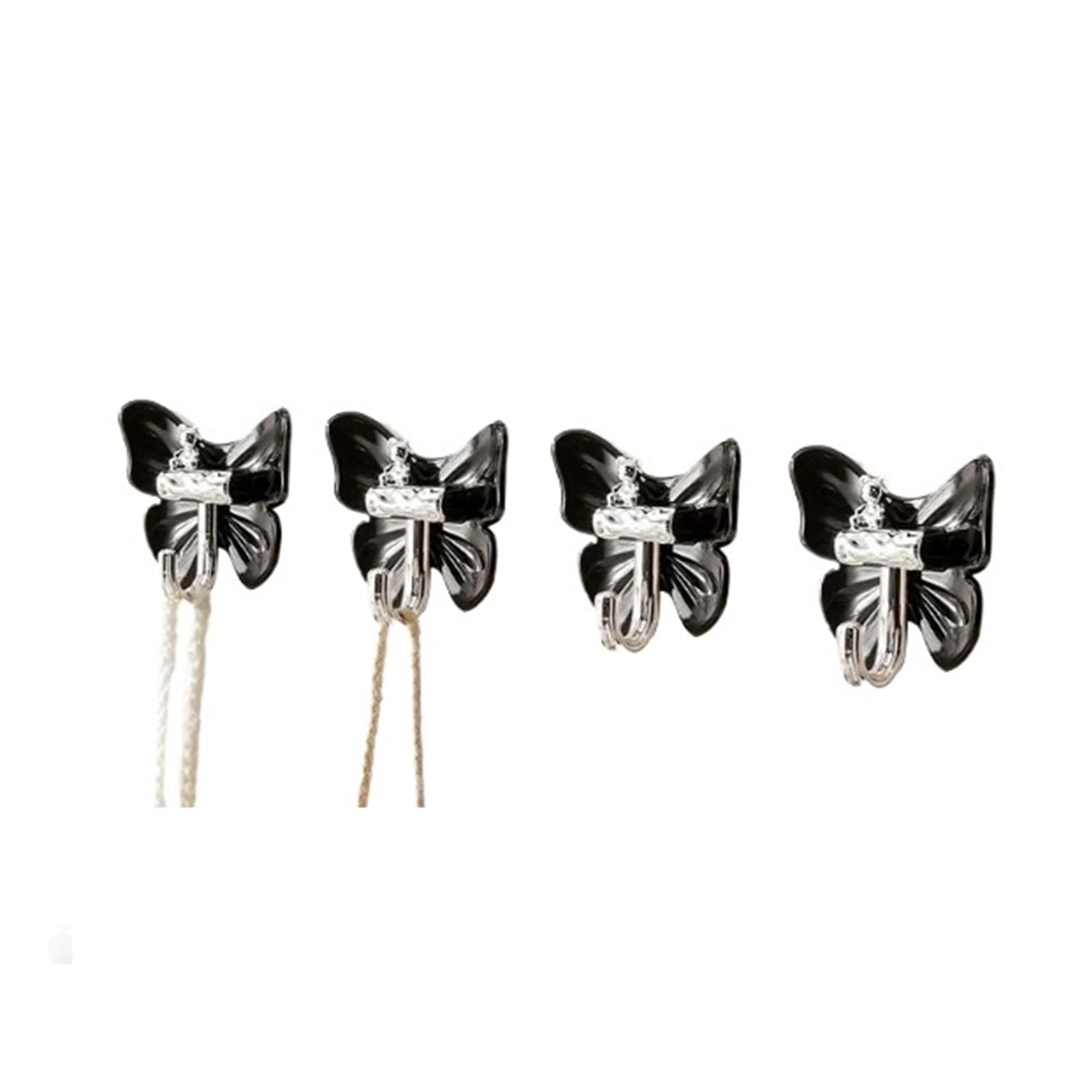 Yqinqin83b Black Coat Hangers Cute Butterfly-Shaped Wall-Mounted Coat Rack, Perfect For The Bathroom And Kitchen For Bedroom(Black)