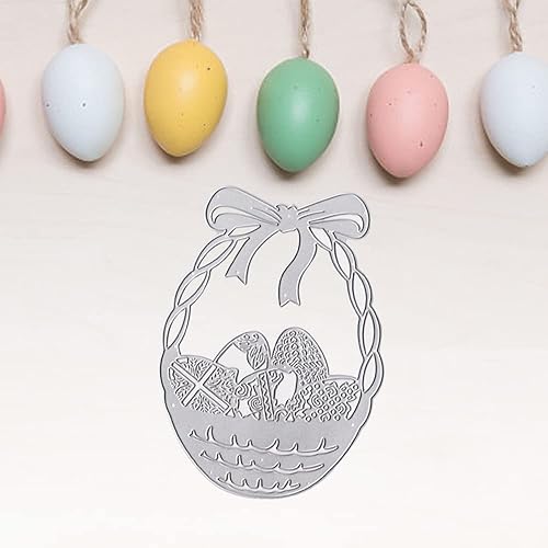 Miniatura 4 de Troqueles de corte de cesta de huevos de Pascua para hacer tarjetas, huevos de Pascua Bakcground troquelados, cesta de Pascua, arco en relieve,