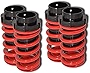 Compatible/Replacement For 1989-1999 Mit Eclipse/1991-1999 Nissan Sentra/1993-1997 Toyota Corolla/1995-1999 Toyota Tercel Adjustable Black Scale Coilover Dual Lock Lowering Springs Red