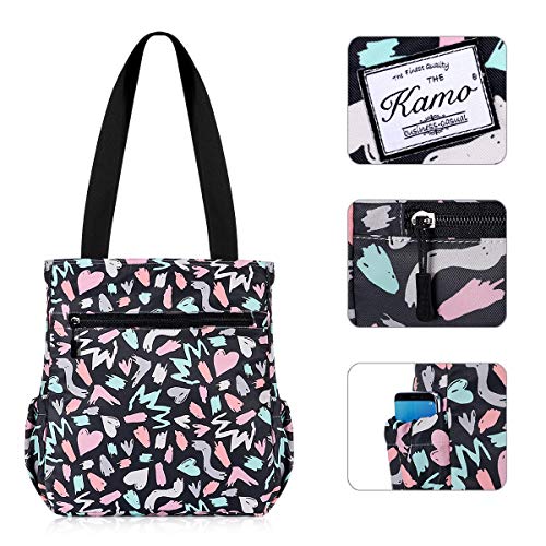 Image of KAMO Floral Tote Bag - Waterproof Lightweight Handbags Travel Shoulder Bag for Hiking Yoga Gym Swimming Travel Beach