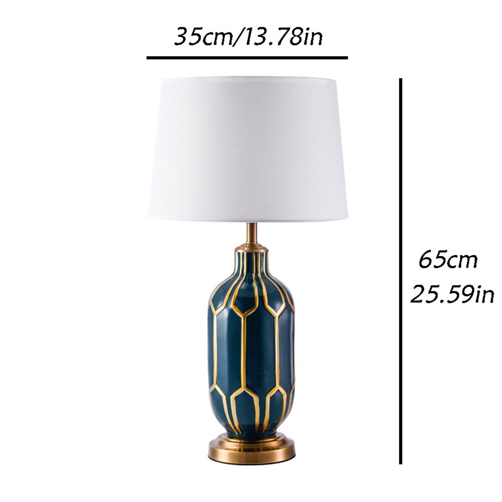 Lampki nocne Amerykańska Lampa Stołowa Sypialnia Lampka Nocna Europejska Luksusowa Sztuka Dekoracja Ceramiczna z Abażurem Tkaninowym Wystrój domu