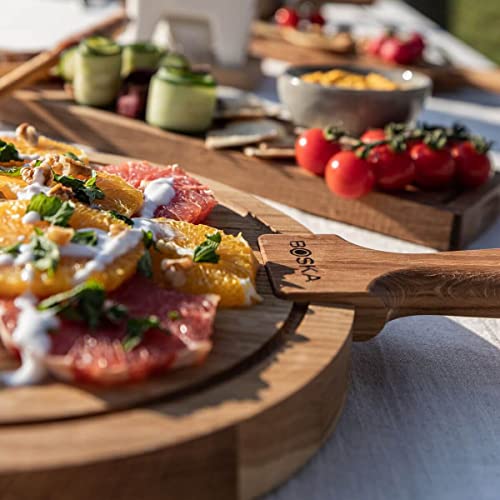 BOSKA Cheese Board Friends M - Serving Board - Pizza Tray - Charcuterie Boards - Tapas Board - Premium Oak Wood - Round - 29,5 cm - Image 2