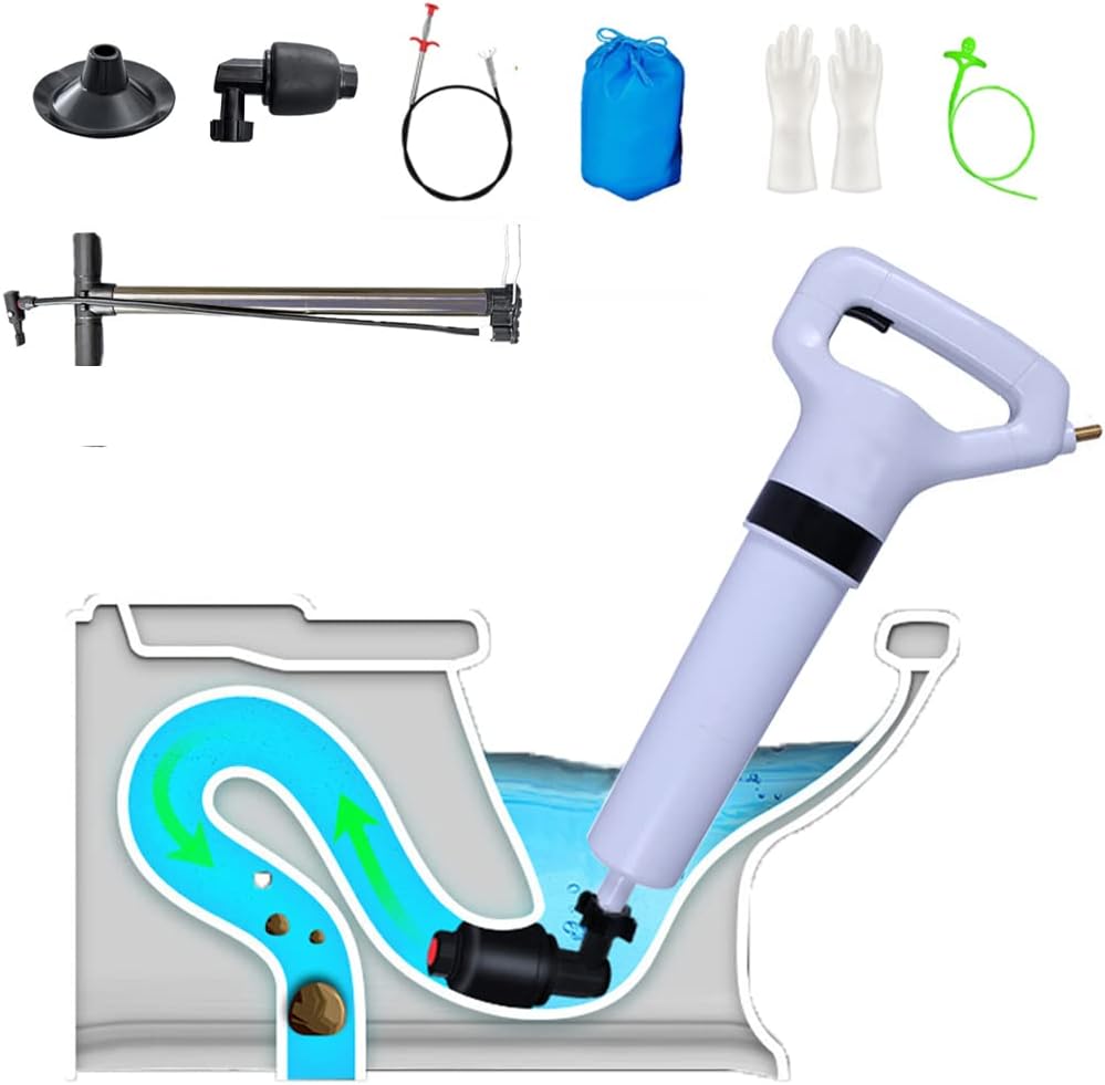 High Pressure Drain Plunger Set with 1 Drain Claw Grabber 1 Drain Clog