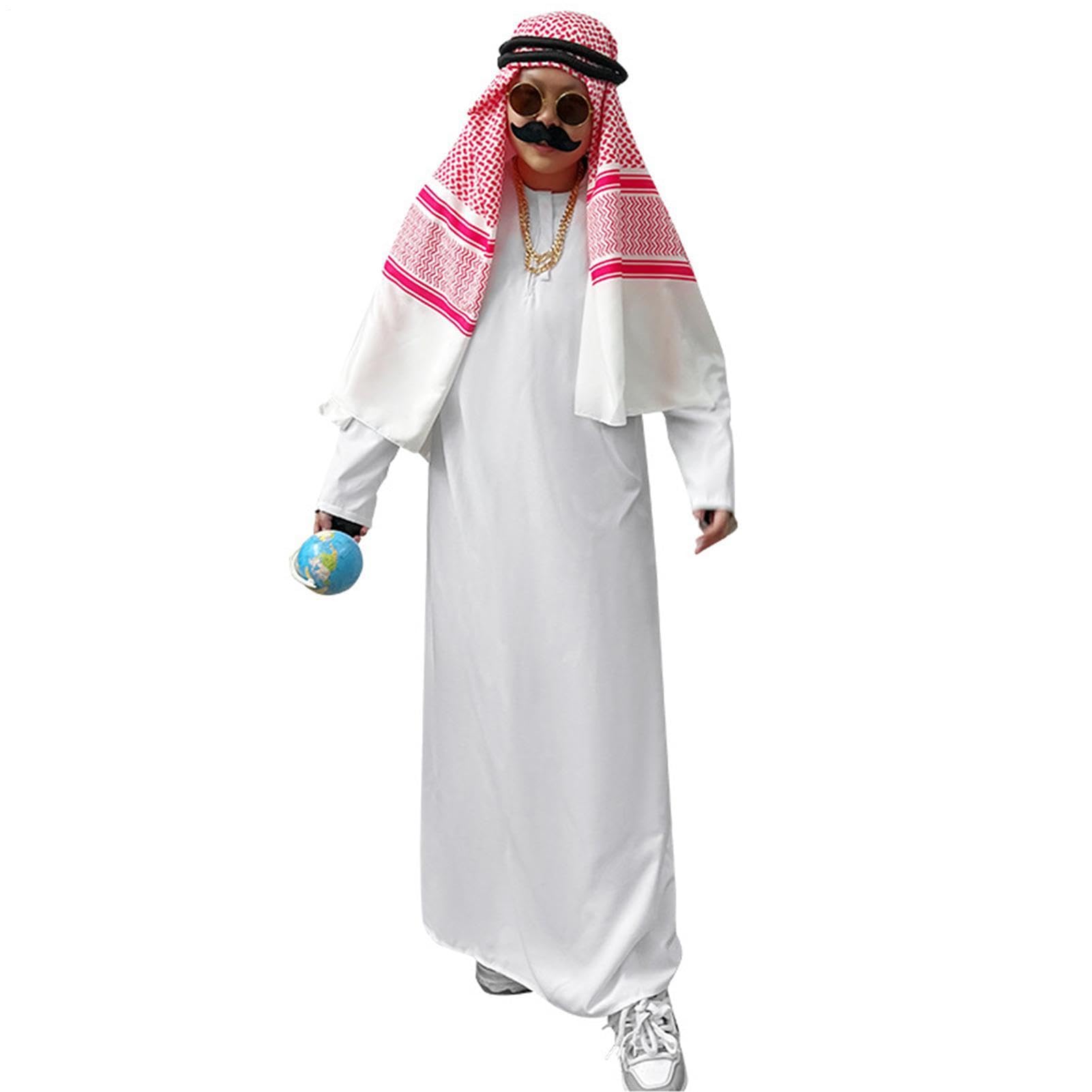 Przebranie Halloween Cosplay Akcesoria przebierania się z dołączoną chustką na głowę | Arabskie kostiumy - przebranie na imprezy i występy sceniczne