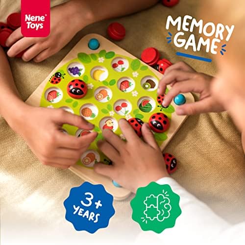 Nene Toys Ladybug’s Garden Memory Game – Wooden Memory Matching Game for Kids Age 3 4 5 Years Old – Family Board Games with 10 Fun Patterns – Educational Toy for Boys & Girls Cognitive Development 2 51DN8A1fcNL. AC