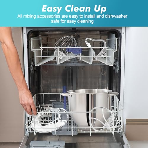 Aucma Stand Mixer 900W 8L Electric Kitchen Mixer with Dough Hook, Thread Whip and Whisk (Blue, 25 Litres) - Image 7