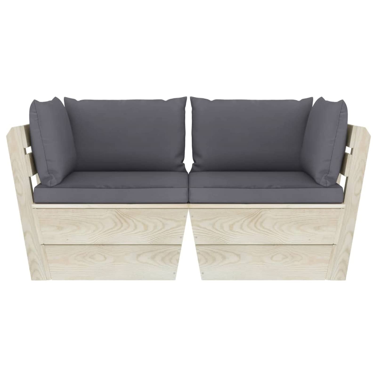 Sofá de palets de jardín 2 plazas con Cojines Madera de Abeto palets terraza Exterior Sofa terraza Exterior Muebles de jardín de Palet Sofa de Jardin - 3063384