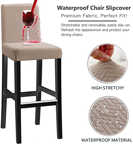 OUTFYT Jacquard Bar Stool Covers,Stretch Removable Washable Bar Stool Chair Covers,Counter Height Chairs Covers for Bar Kitchen Dining Room Cafe Furniture