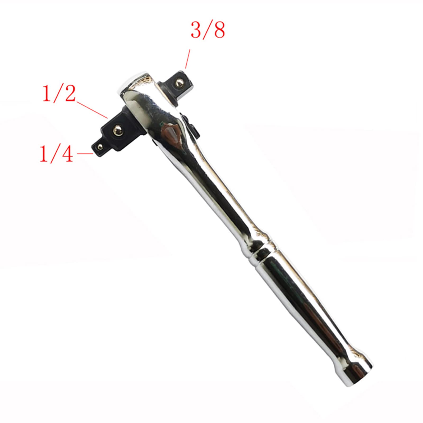 Llave de trinquete 1/2 3/8 1/4 pulgadas, acero al carbono, 72 dientes, reversible