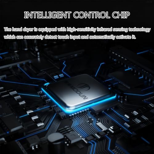 1500W Infrared Sensor Hand Dryer - Wall Mounted Electric Hand Dryer for Toilets, IPX1 Waterproof, Fast Drying 5-8 Seconds, High Wind Speed for Office & Restaurant - Black