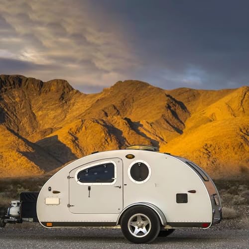 Custom Lightweight Teardrop Camper Trailer Small Mini Caravan Window Off-Road Truck Camper Lightweight RV Trailer with Outdoor Kitchen