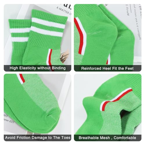 20 Pairs Women‘s Colorful Cotton Athletic Crew Socks Casual Soft Lightweight Quarter Socks - Image 4