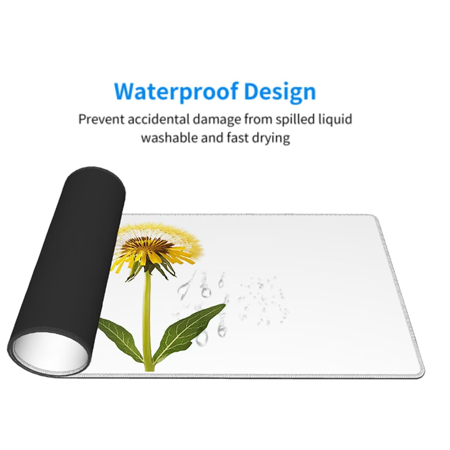 Biała podkładka pod mysz pod mysz pod mysz do gier XXL 1400 x 600 x 3 mm podkładka pod mysz gumowa kwiat duża podkładka pod rękę dla graczy akcesoria wodoodporne PC, do klawiatury laptopa w-11148