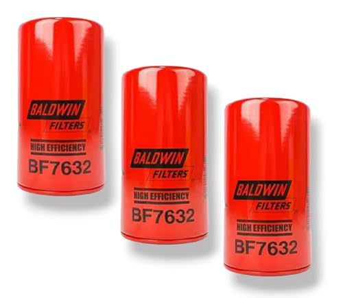BF7632 High Efficiency Fuel Spin-On Fits Caterpillar Replaces 1R0751 FF5321 P551314 (3 Pack)