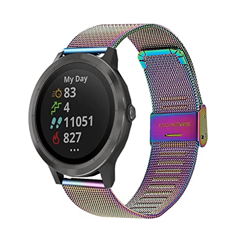 Wigerlon Compatible With Garmin Vivoactive 4S Bands 40Mm,Vivomove 3S Band 39Mm,Garmin Venu 2S Bands Fits 18Mm Watch Lugs,Stainless Steel Mesh Milanese Bands For Fossil Venture Gen 4 Hr/Gen 3,Women's Gen 5E 42Mm Colorful. #TOP6