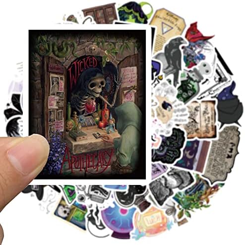 Apothecary Stickers 50-Pack, Witch at Work Vinyl Waterproof Decals for Phone Pad Computer Water Bottle Luggage Travel Case Laptop, Cool Magic Potions Sticker for Kids Teens Adults