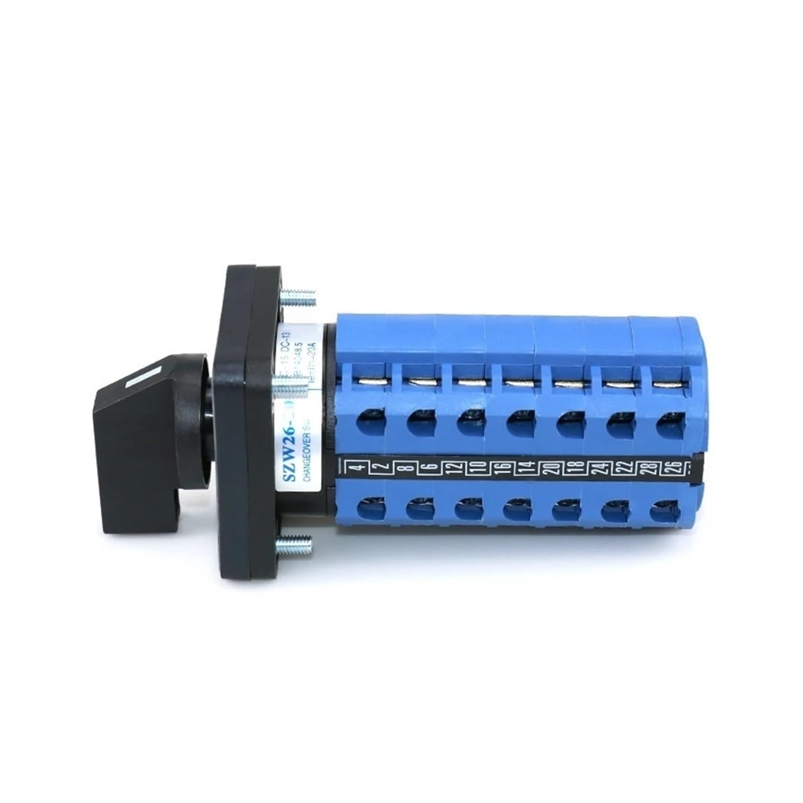 SZW26/LW26-20 7 Fasi 28 terminali 3 Posizioni 20A 660V 64X64 48X48 mm Selettore di commutazione Elettrico con Montaggio a Pannello(1 0 2 64X64mm)