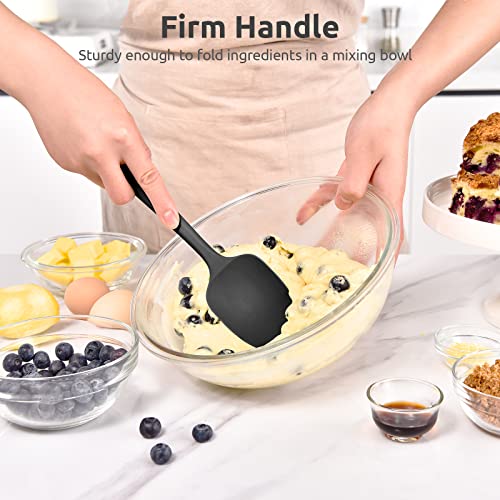 Image of U-Taste Silicone Spoon Spatula, 600F High Temp Spoonula, 11.38 inch, Black