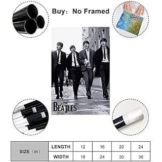 BEIER Affiches et Impressions 60 * 90cm sans Cadre The Beatles Forever Affiche Peinture Décorative Toile Mur Art Salon… – Image 4