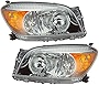 For Toyota RAV4 Sport Model Headlights Lamps Set 2006 2007 2008 Halogen Black Trim Driver and Passenger Side