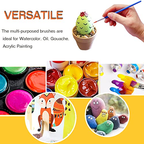 100 Pcs Pointed Round Paint Brushes Bulk For Kids/Classroom/Students/Beginners，Art Paintbrush Set For Acrylic Painting/Oil/Watercolor，Small Brush Bulk For Detail Painting,Short Plastic Handle #TOP7