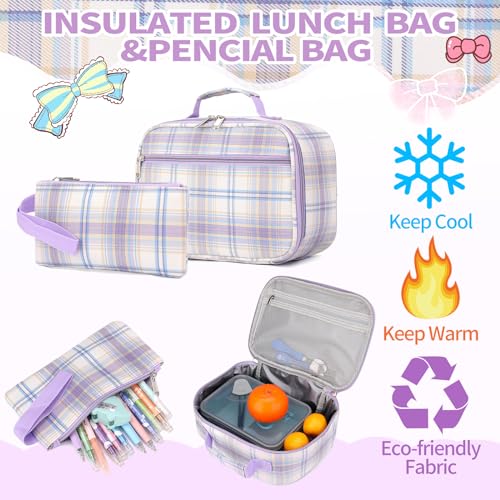 BEFUNIRISE Mochila para meninas escolares bolsa fofa para faculdade ensino fundamental 45,7 cm mochi