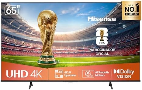Hisense Smart TV 4K 65" Polegadas 65A6NV com Dolby Vision, HDR10, HLG, DTS Virtual X, Compatibilidade Alexa e Google Home