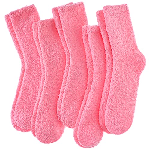 Image of LINEMIN Womens Fuzzy Socks Cozy Fluffy Winter Warm Slipper Socks Microfiber Soft Home Sleeping Socks