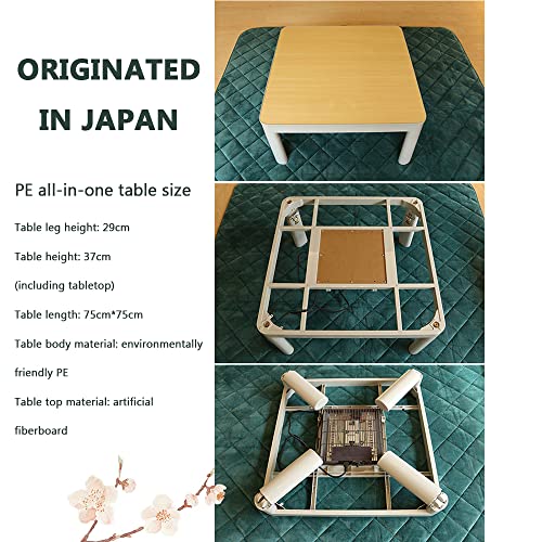 MNSSRN Japanischer Kamintisch, Tatami- Heiztisch, Fußwärmer Couchtisch, Futon- Bettwäsche, Blocktisch, D-6