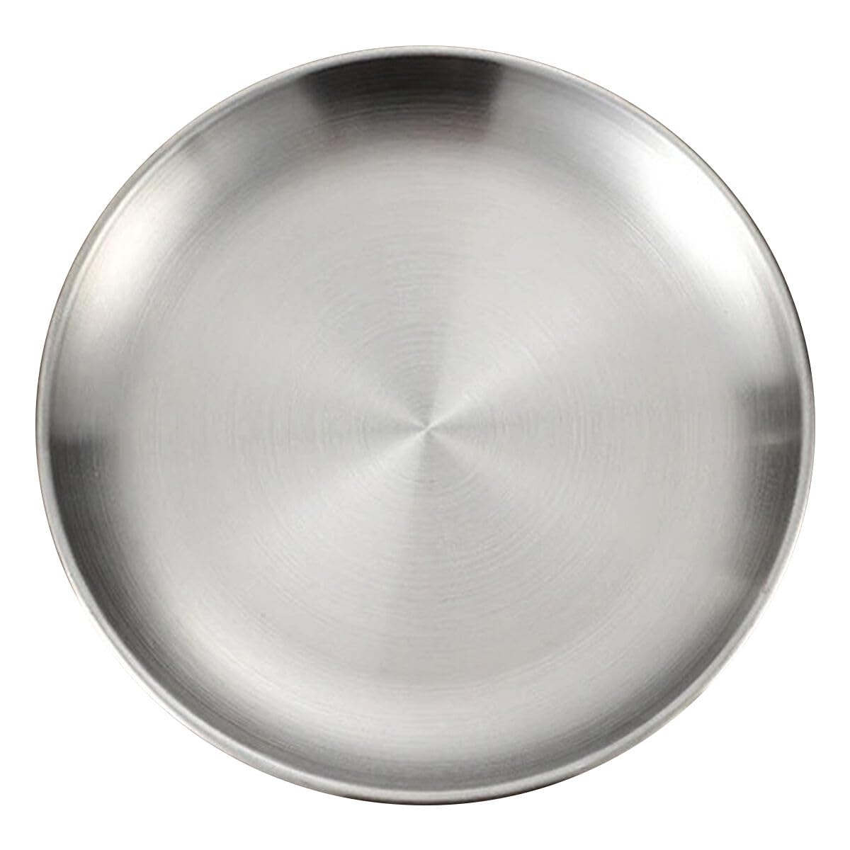 Plateau rond en acier inoxydable élégant et durable, plat de service argenté pour la cuisine