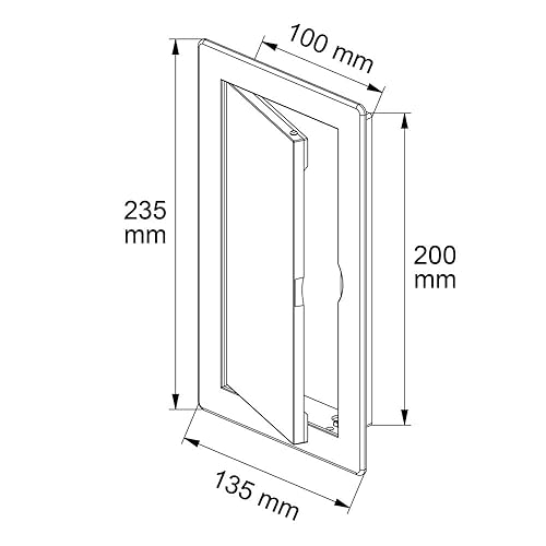 Miniatura 23 de Panel de acceso para puerta de 8 x 8 pulgadas, placa de cubierta de solapa de apertura blanca, cerradura de puerta de caja, pestillo