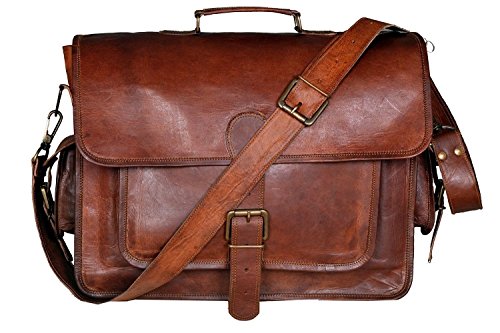 Cuero 16 Inch Retro Buffalo Hunter Leather Laptop Messenger Bag Office Briefcase College Bag (brown)