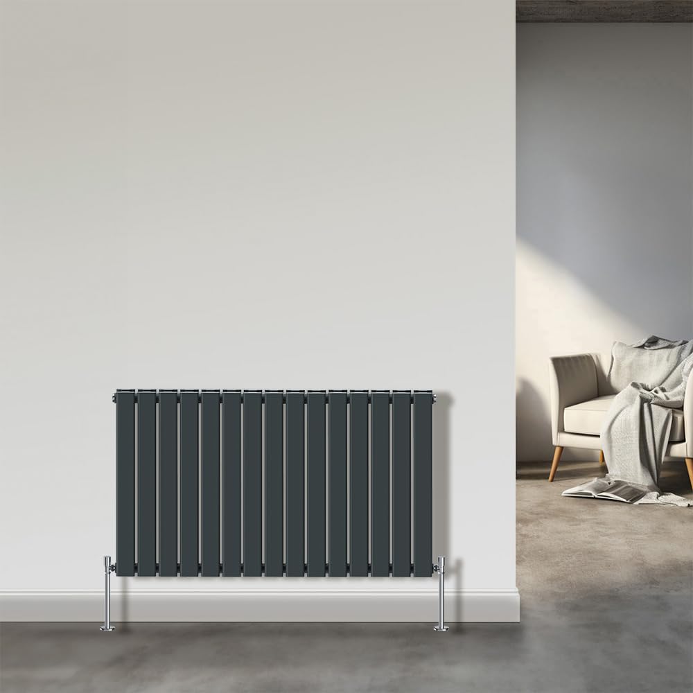 NRG Horizontal Designer Radiator Anthracite 600x1020mm Central Heating Flat Panel Double Column