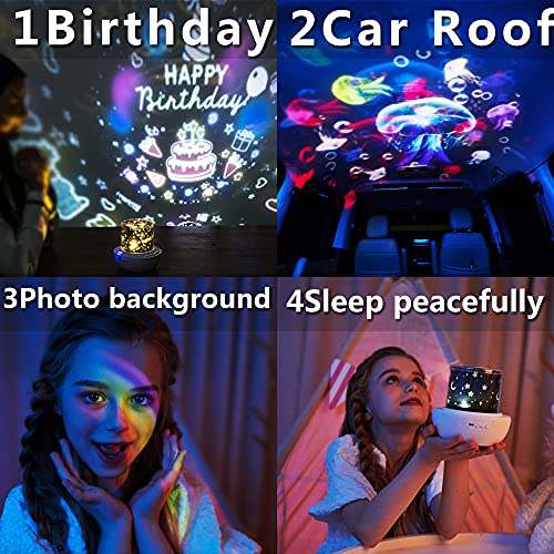 Ocean Star Night Light Projector For Kid, Kids Jellyfish Galaxy Projector, Nebula Star Boys Girls Usb Night Light, 360 Degree Rotating Projection Lamp #TOP4