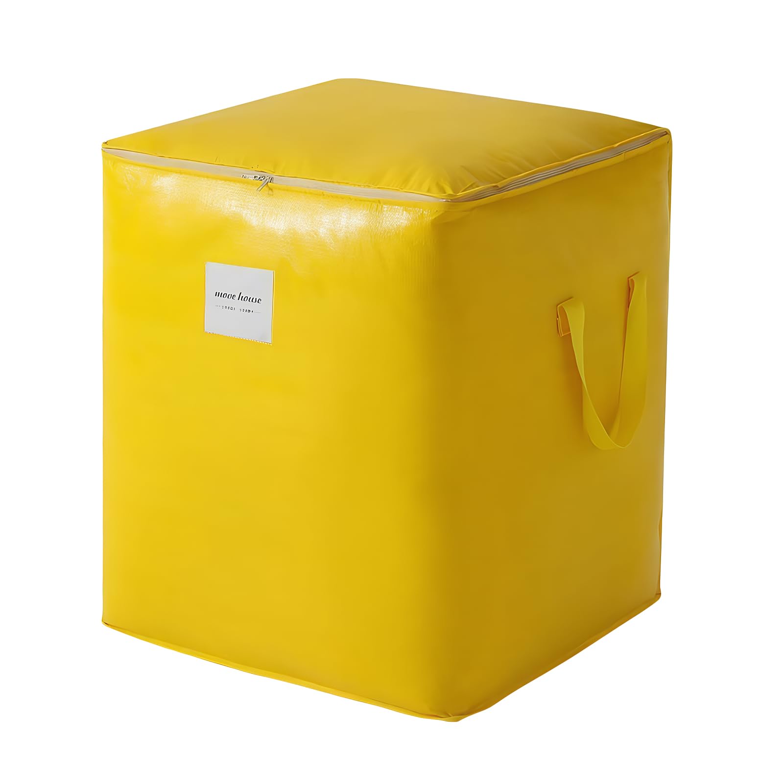 HonorHut Waterproof Moving Bag with Lids Double Zips Yellow 115 L Large Storage Box for Winter Cloth Bedding