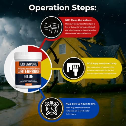 Image of Extempore Transparent Waterproof Glue 300 GM with Brush for Roof Leakage Repair | Epoxy Resin Waterproof Sealant | Crack Filler Adhesive for Terrace, Bathroom, Wall, Floor & Concrete Waterproofing