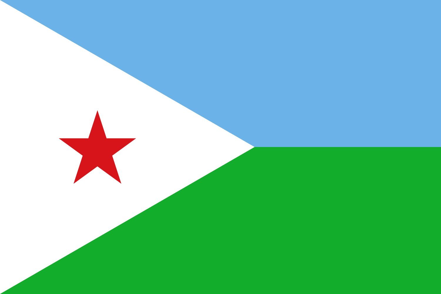 Drapeau Djibouti 100x150 cm de qualité supérieure avec finitions renforcées