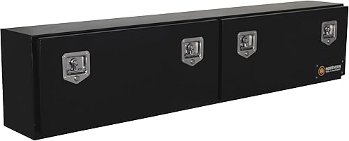 Northern Tool Caja de herramientas para camión de montaje superior, acero, negro brillante, pestillos con mango en T, 72 pulgadas x 12 pulgadas x 16