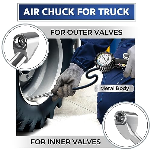 image for GERCHWAY Tire Inflator with Pressure Gauge and Longer Hose - Most Accu